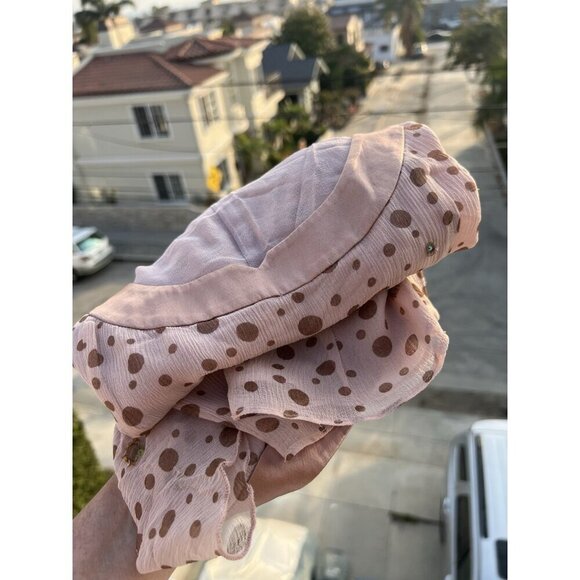 Deb-el-yu Vintage Y2K pink scoopneck silk chiffon fairy sequined top sz L - Picture 2 of 9